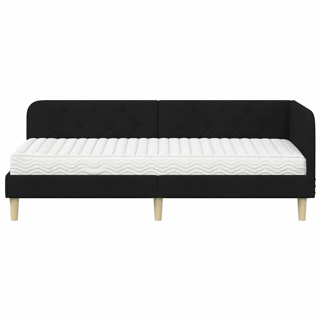 vidaXL Κρεβάτι Γωνίας Μαύρο 80 x 200 cm ύφασμα