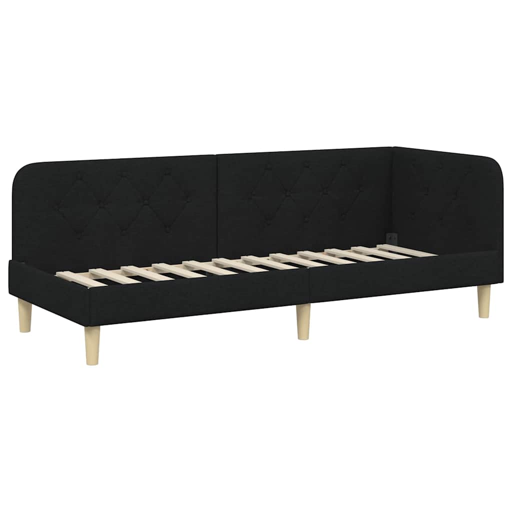 vidaXL Κρεβάτι Γωνίας Μαύρο 80 x 200 cm ύφασμα