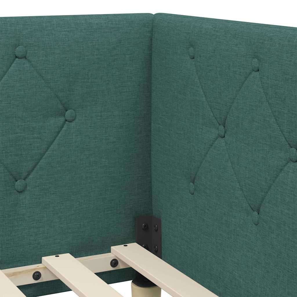vidaXL Κρεβάτι Γωνίας Σκούρο Πράσινο 80 x 200 cm ύφασμα