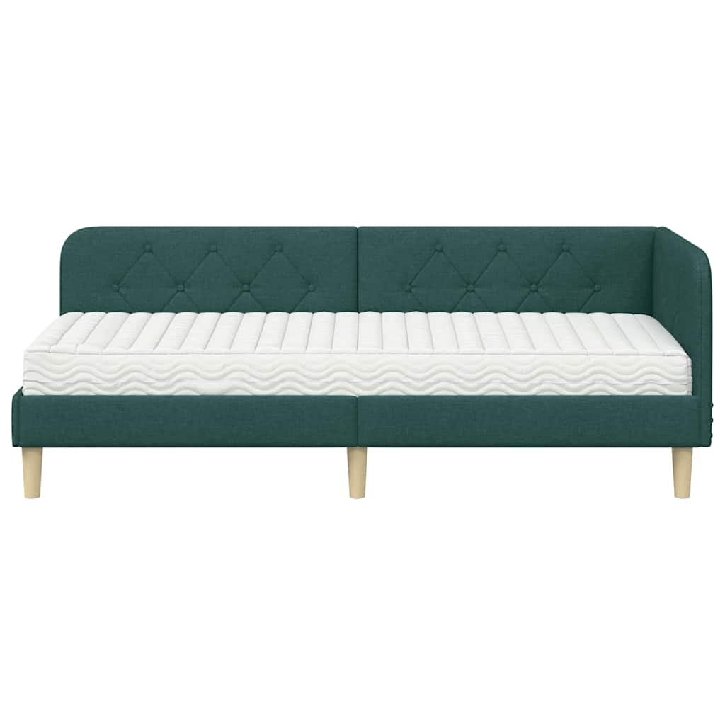 vidaXL Κρεβάτι Γωνίας Σκούρο Πράσινο 80 x 200 cm ύφασμα