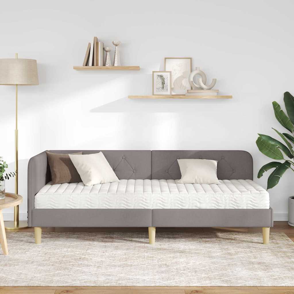 vidaXL Κρεβάτι Γωνίας Taupe 80 x 200 cm ύφασμα