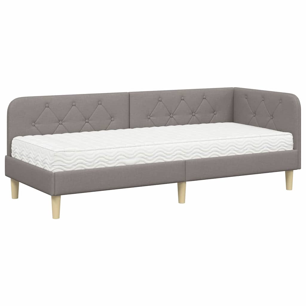 vidaXL Κρεβάτι Γωνίας Taupe 80 x 200 cm ύφασμα
