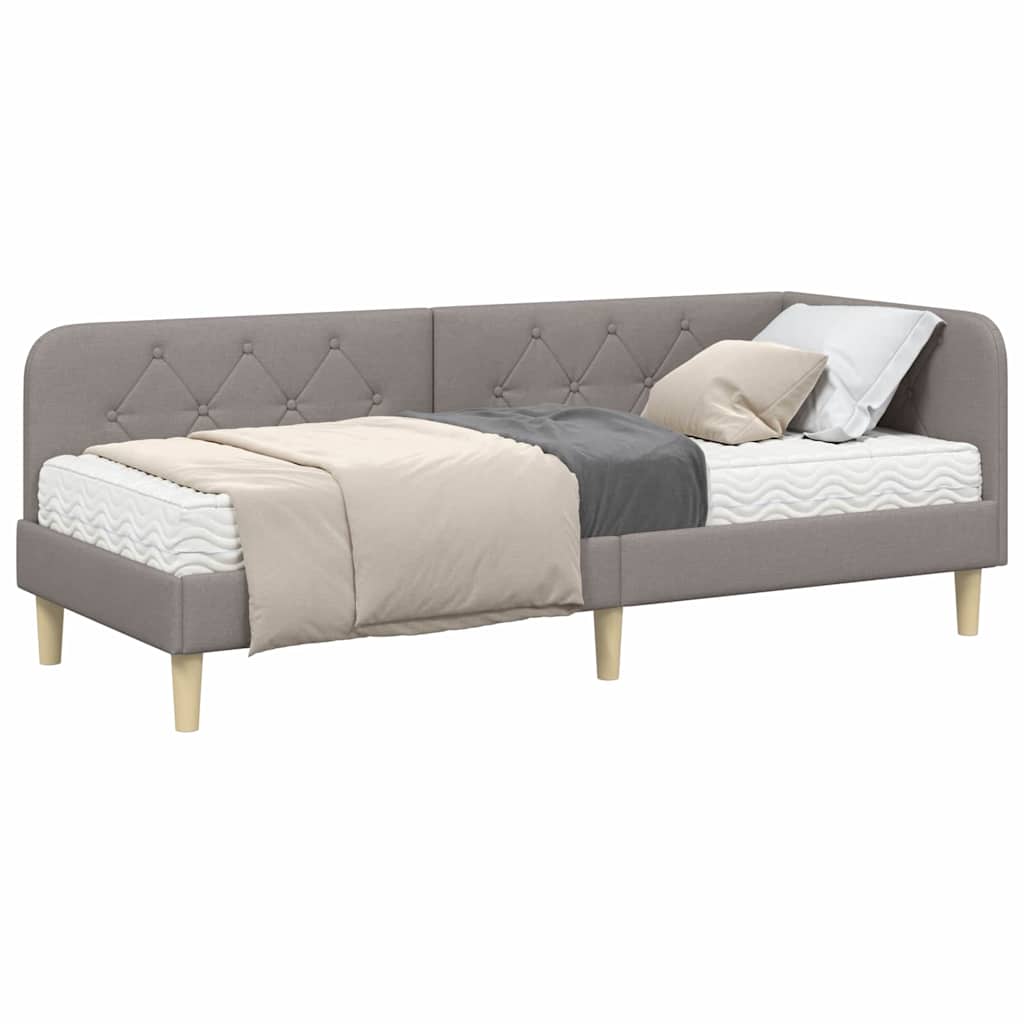 vidaXL Κρεβάτι Γωνίας Taupe 80 x 200 cm ύφασμα
