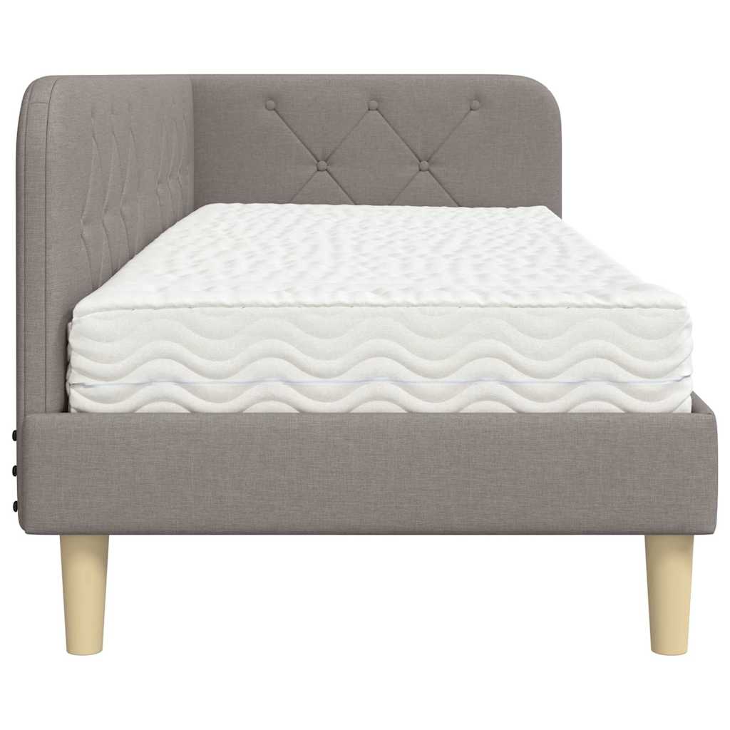 vidaXL Κρεβάτι Γωνίας Taupe 80 x 200 cm ύφασμα