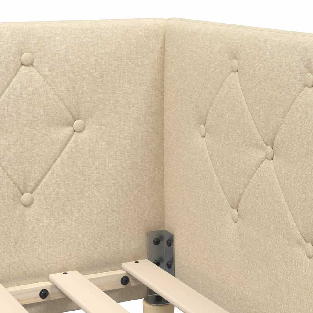 vidaXL Κρεβάτι Γωνίας Κρεμ 80 x 200 cm ύφασμα