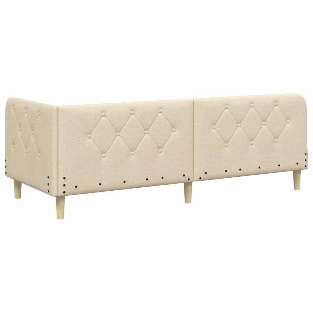vidaXL Κρεβάτι Γωνίας Κρεμ 80 x 200 cm ύφασμα