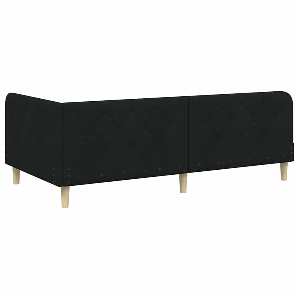 vidaXL Κρεβάτι Γωνίας Μαύρο 90 x 190 cm ύφασμα