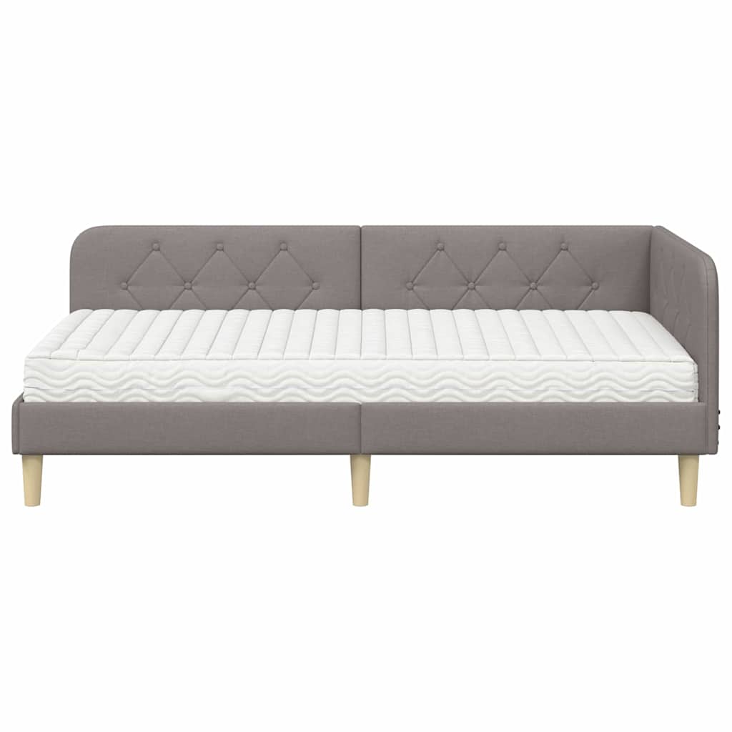 vidaXL Κρεβάτι Γωνίας Taupe 100 x 200 cm ύφασμα