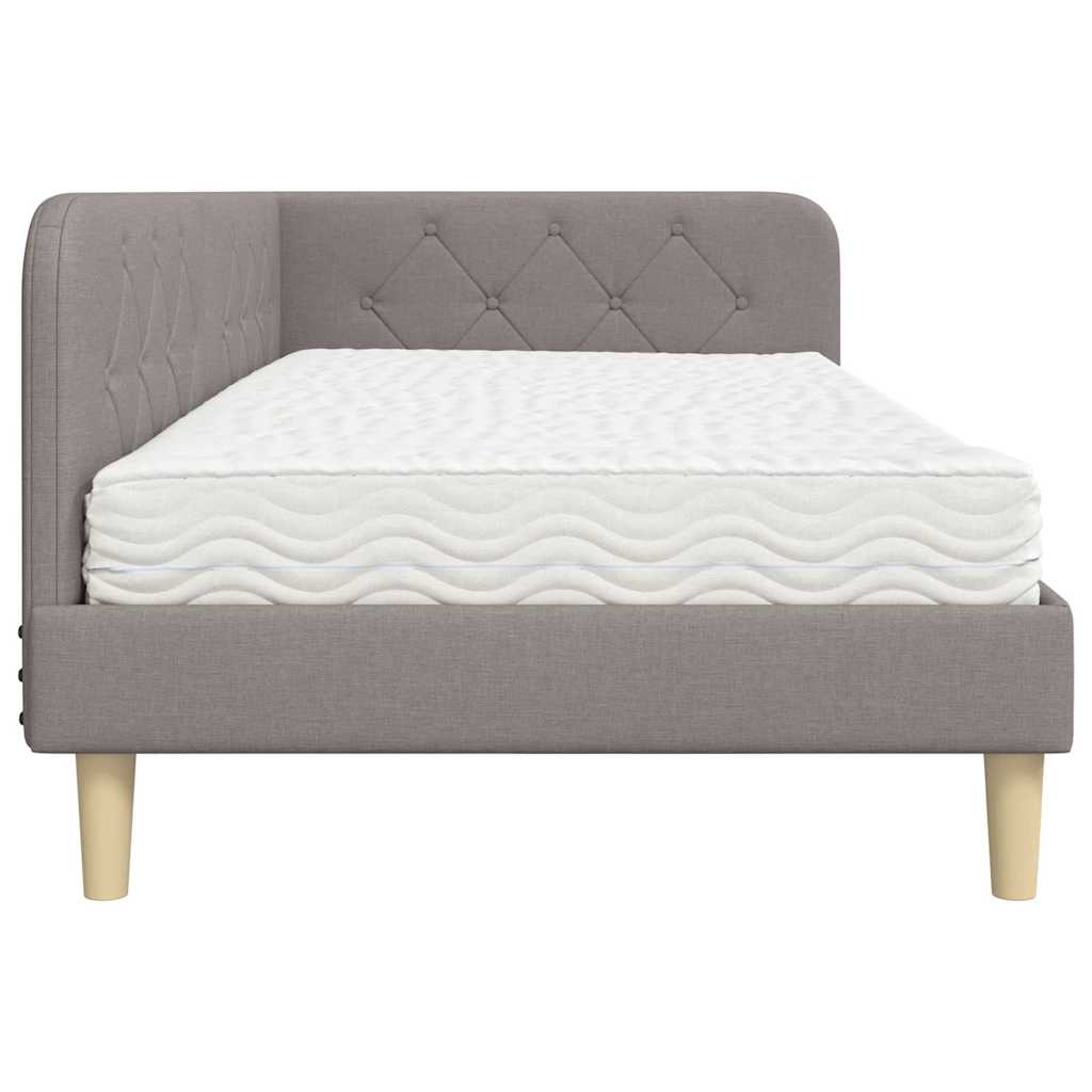 vidaXL Κρεβάτι Γωνίας Taupe 100 x 200 cm ύφασμα