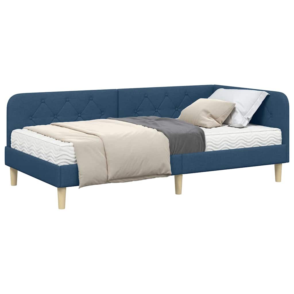 vidaXL Κρεβάτι Γωνίας Μπλε 100 x 200 cm ύφασμα