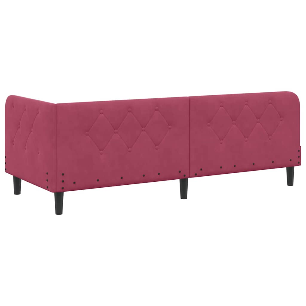 vidaXL Κρεβάτι Γωνίας Κόκκινο 80 x 200 cm Βελούδο