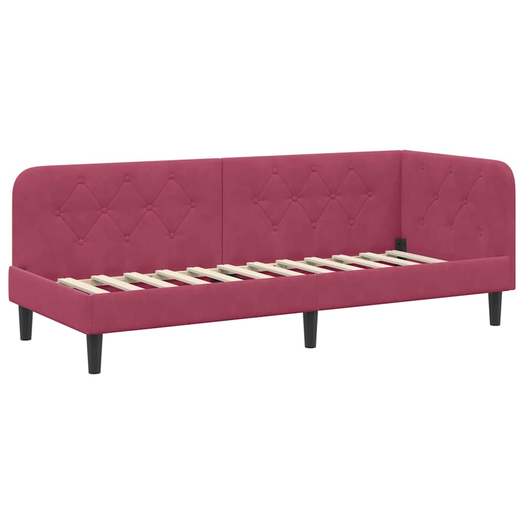 vidaXL Κρεβάτι Γωνίας Κόκκινο 80 x 200 cm Βελούδο