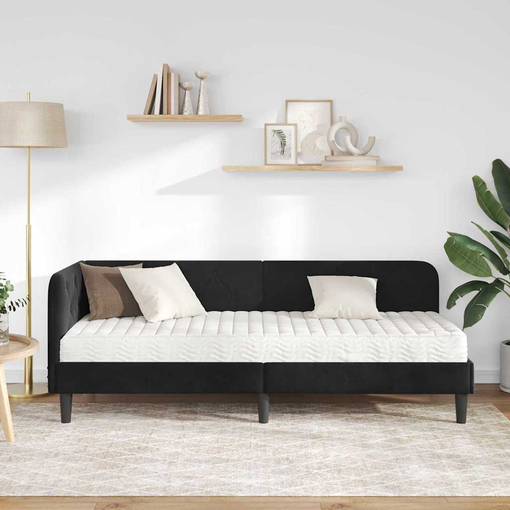 vidaXL Κρεβάτι Γωνίας Μαύρο 80 x 200 cm Βελούδο
