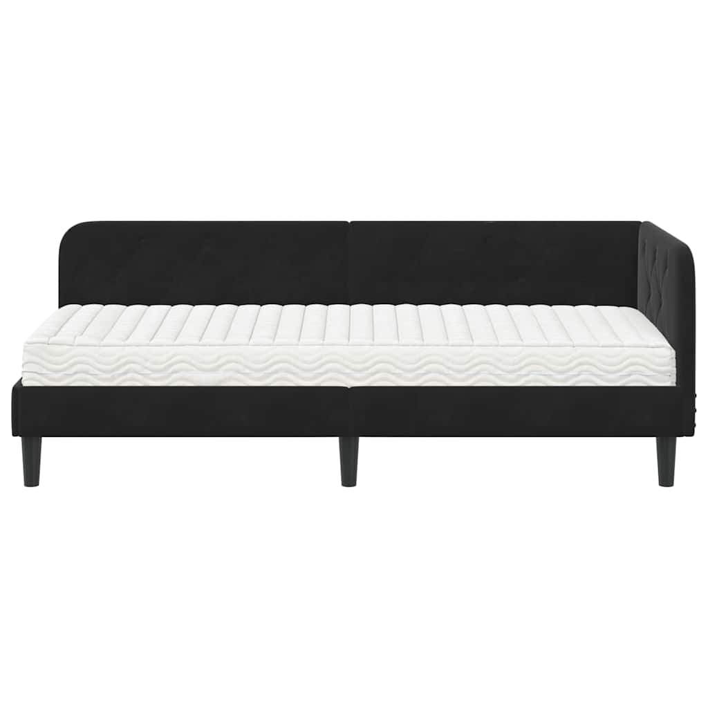 vidaXL Κρεβάτι Γωνίας Μαύρο 80 x 200 cm Βελούδο