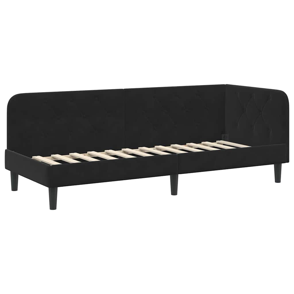 vidaXL Κρεβάτι Γωνίας Μαύρο 80 x 200 cm Βελούδο