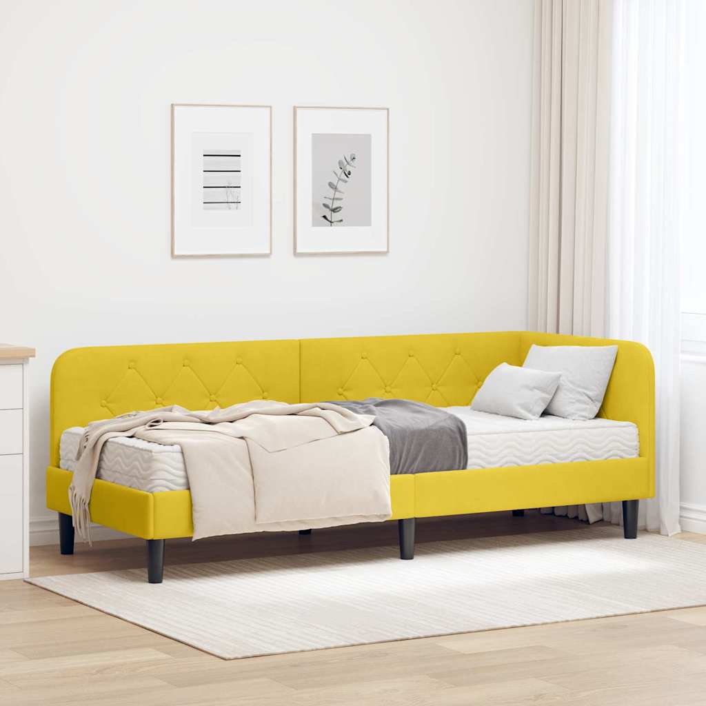 vidaXL Κρεβάτι Γωνίας Κίτρινο 80 x 200 cm Βελούδο