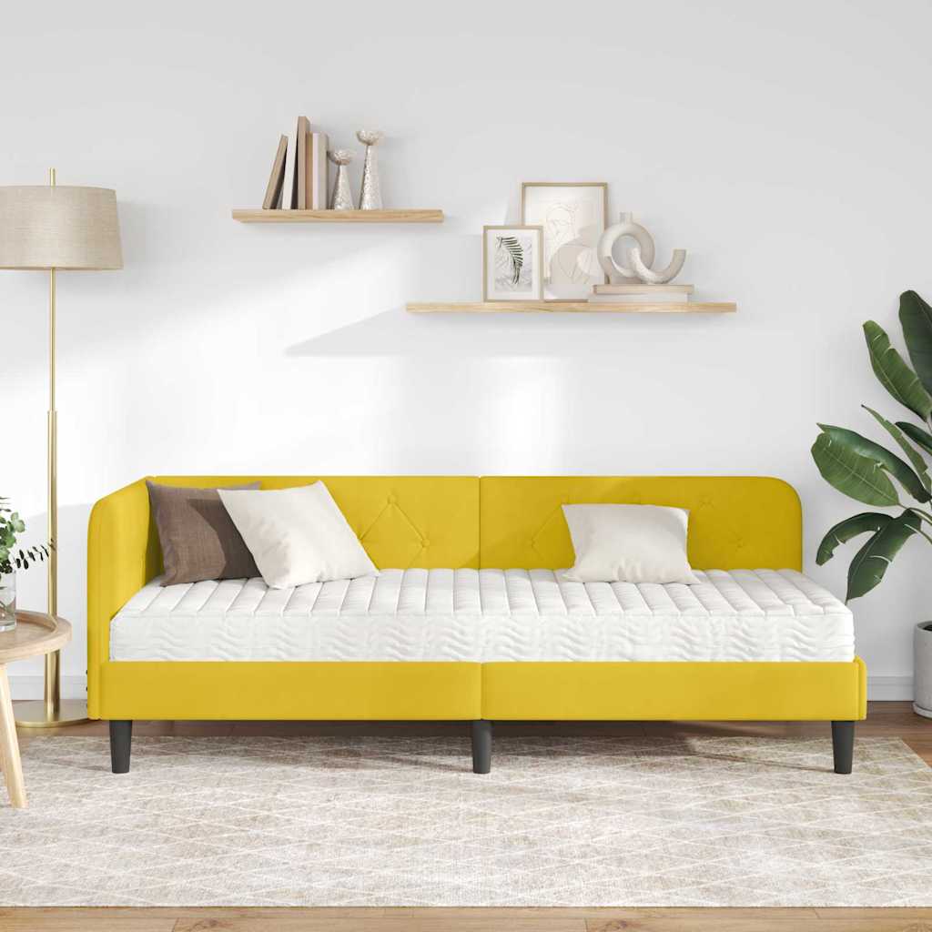vidaXL Κρεβάτι Γωνίας Κίτρινο 80 x 200 cm Βελούδο