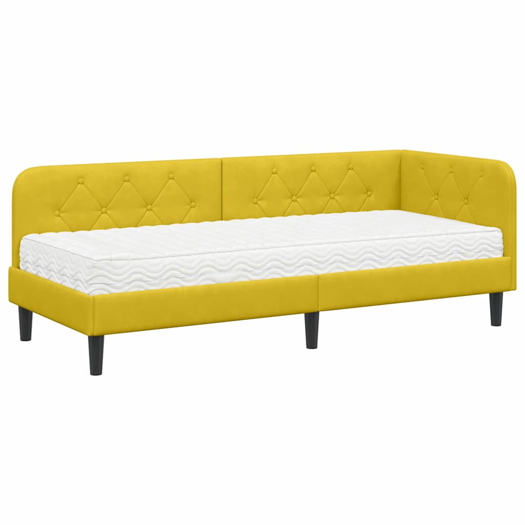 vidaXL Κρεβάτι Γωνίας Κίτρινο 80 x 200 cm Βελούδο