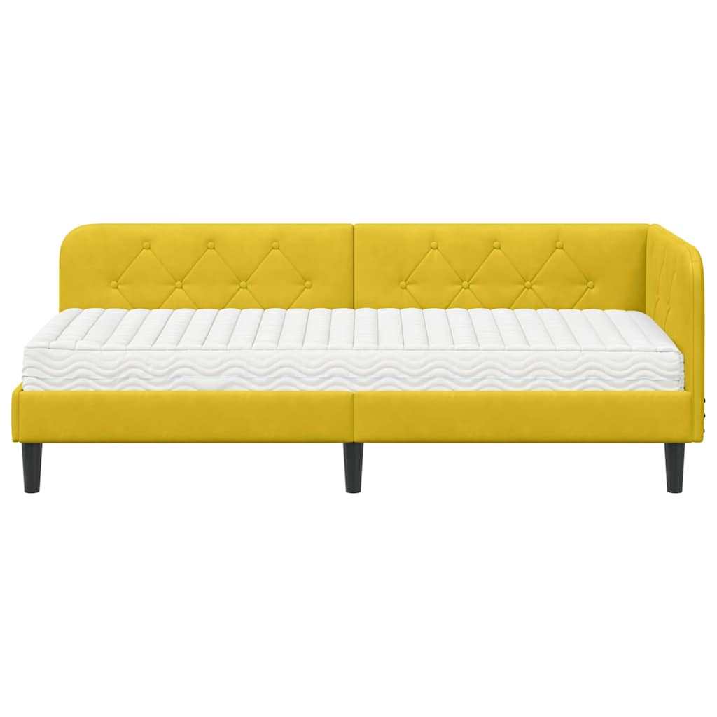 vidaXL Κρεβάτι Γωνίας Κίτρινο 80 x 200 cm Βελούδο