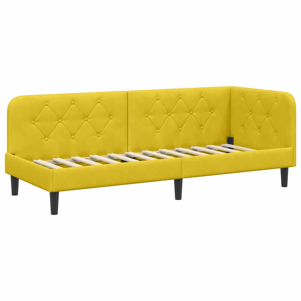 vidaXL Κρεβάτι Γωνίας Κίτρινο 80 x 200 cm Βελούδο