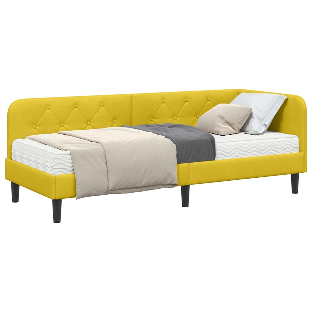 vidaXL Κρεβάτι Γωνίας Κίτρινο 80 x 200 cm Βελούδο