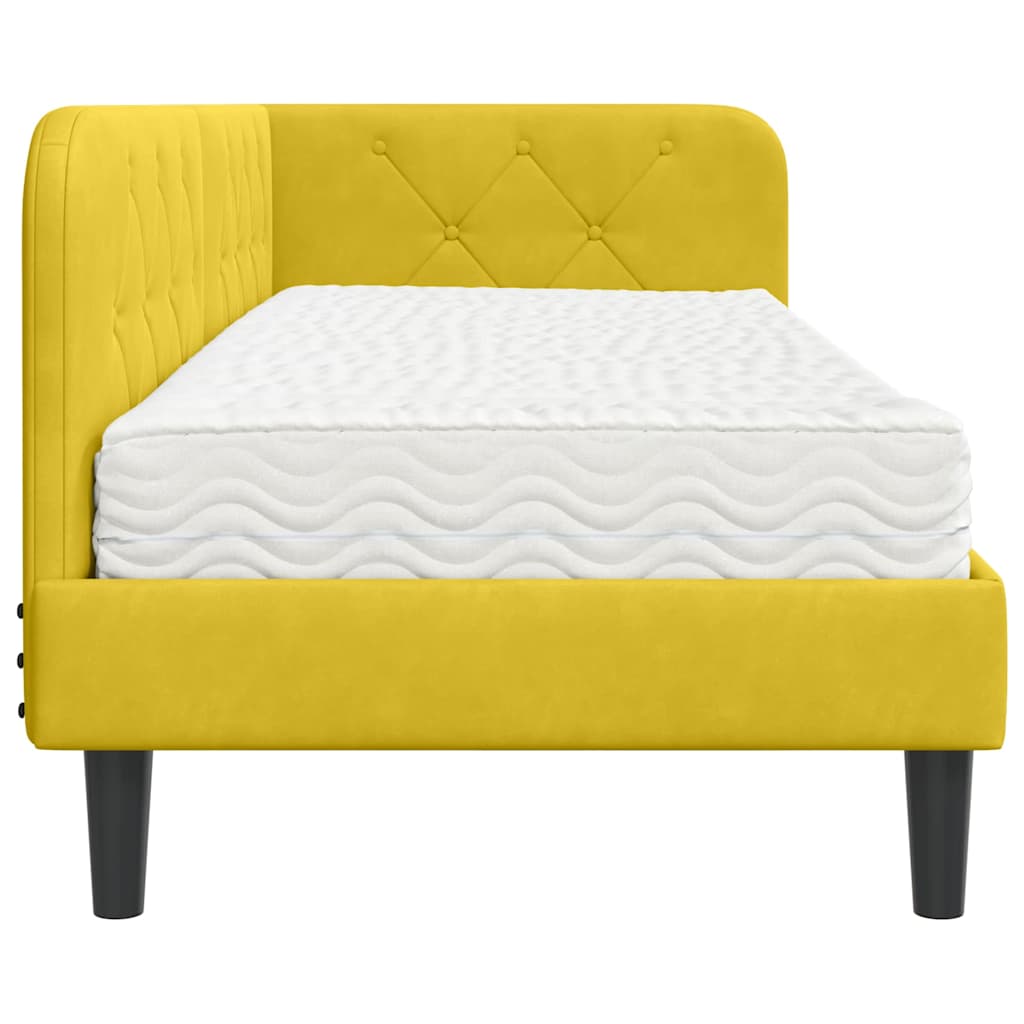 vidaXL Κρεβάτι Γωνίας Κίτρινο 80 x 200 cm Βελούδο
