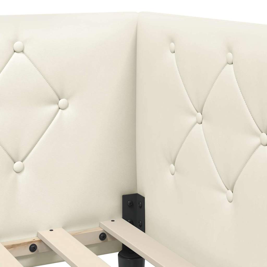 vidaXL Κρεβάτι Γωνίας Κρεμ 80 x 200 cm Βελούδο
