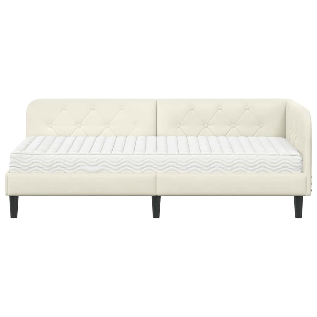 vidaXL Κρεβάτι Γωνίας Κρεμ 80 x 200 cm Βελούδο