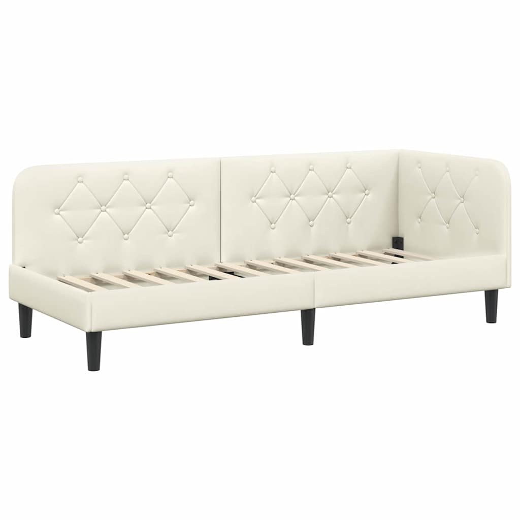 vidaXL Κρεβάτι Γωνίας Κρεμ 80 x 200 cm Βελούδο