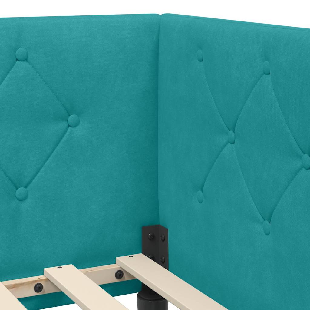 vidaXL Κρεβάτι Γωνίας Τιρκουάζ 80 x 200 cm Βελούδο