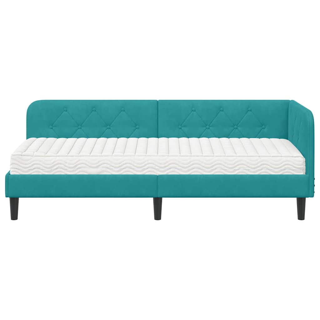 vidaXL Κρεβάτι Γωνίας Τιρκουάζ 80 x 200 cm Βελούδο