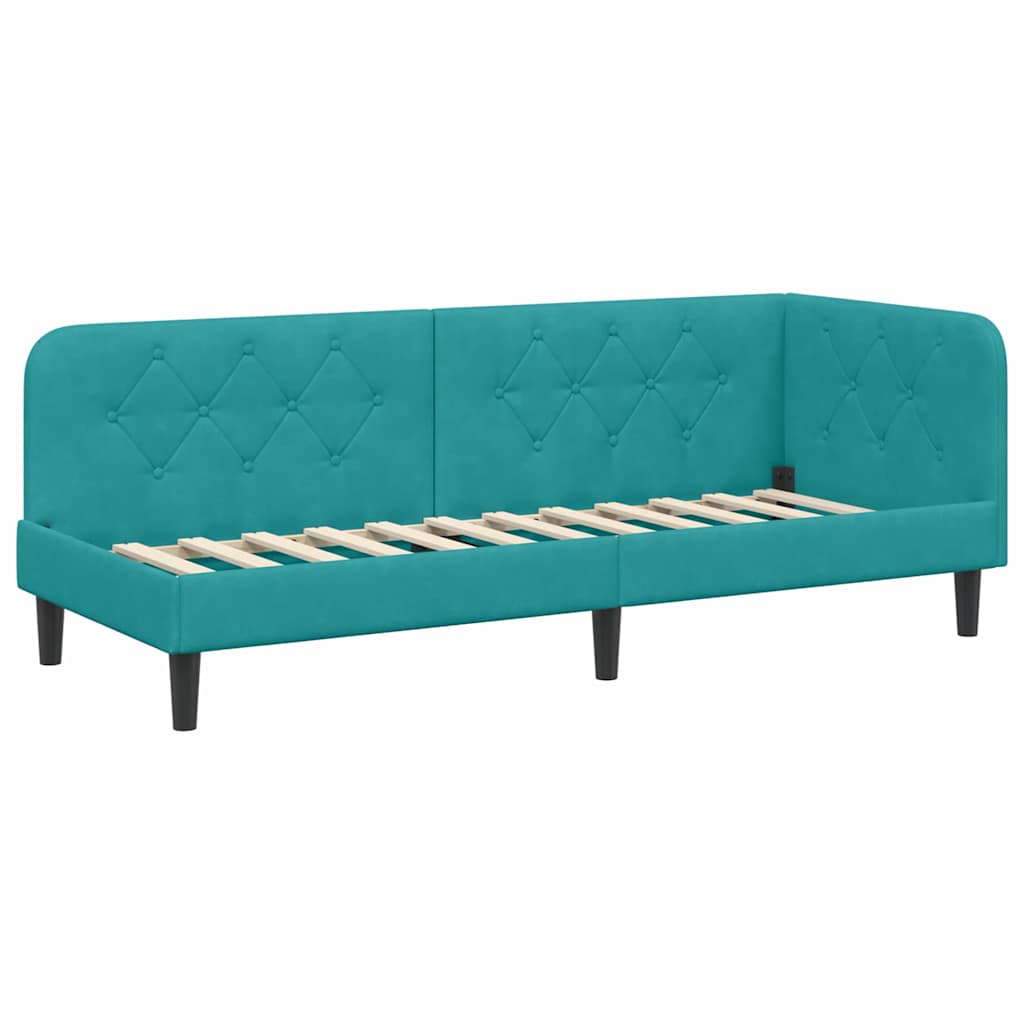 vidaXL Κρεβάτι Γωνίας Τιρκουάζ 80 x 200 cm Βελούδο