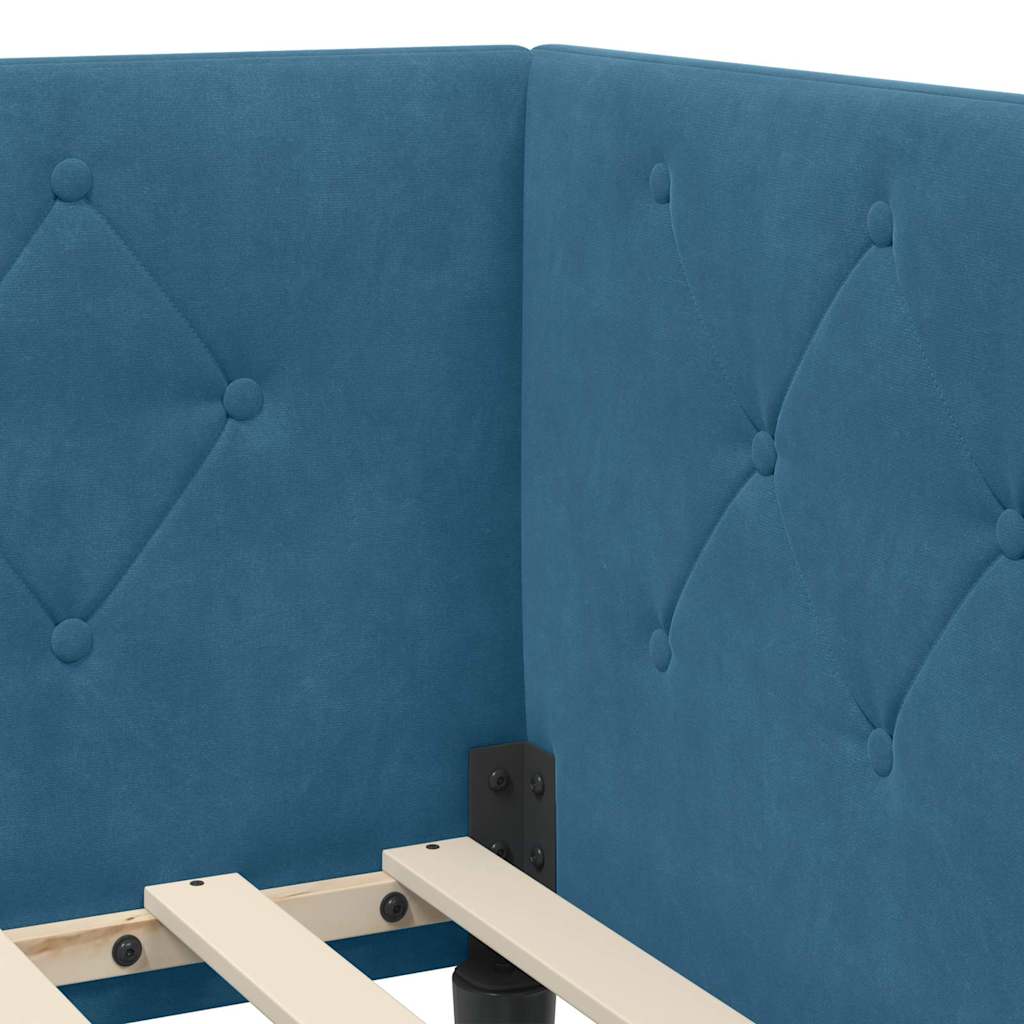 vidaXL Κρεβάτι Γωνίας Μπλε 90 x 200 cm Βελούδο