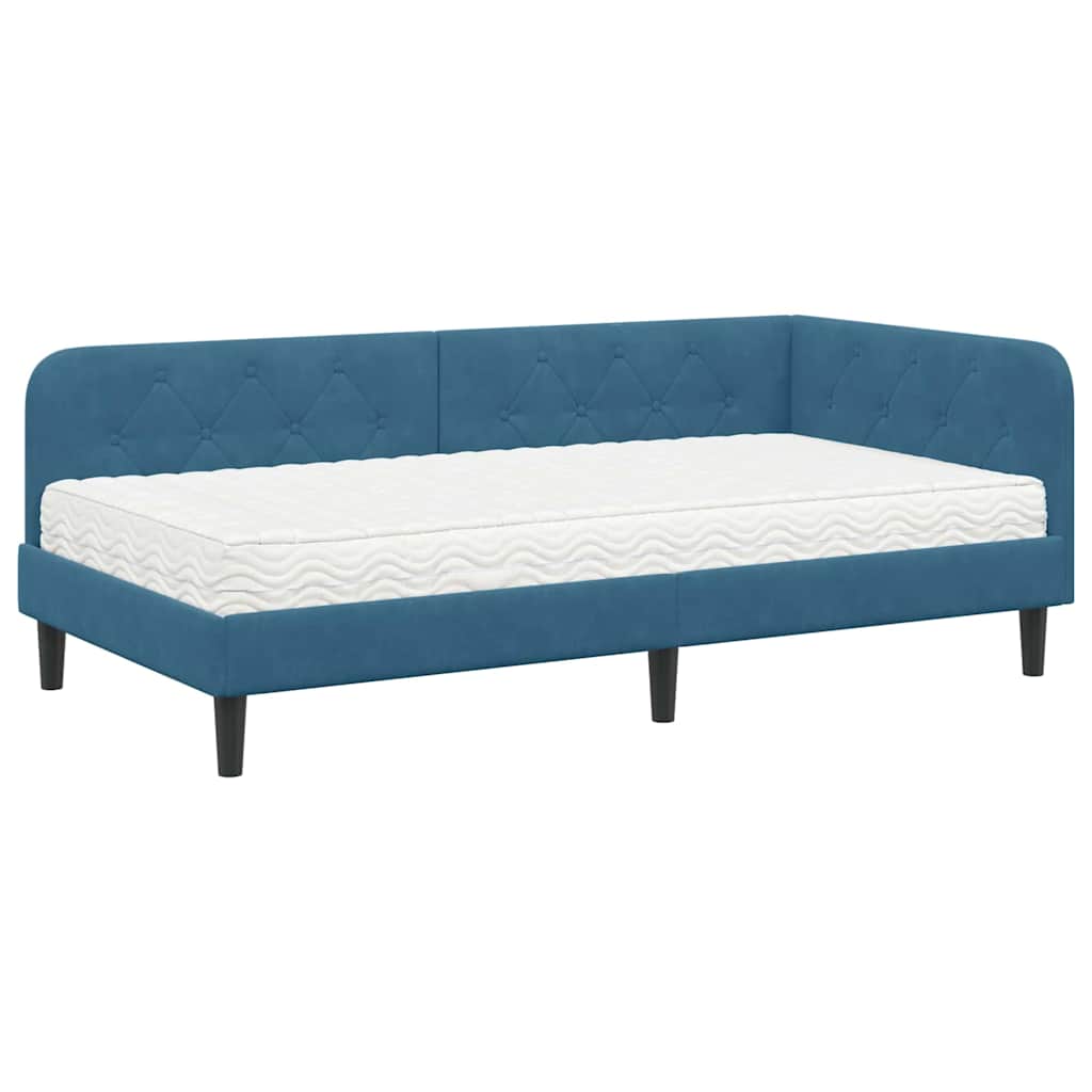 vidaXL Κρεβάτι Γωνίας Μπλε 90 x 200 cm Βελούδο