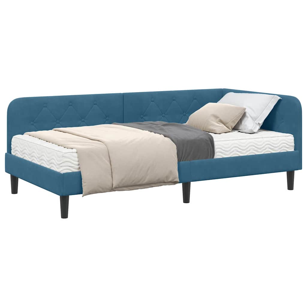 vidaXL Κρεβάτι Γωνίας Μπλε 90 x 200 cm Βελούδο
