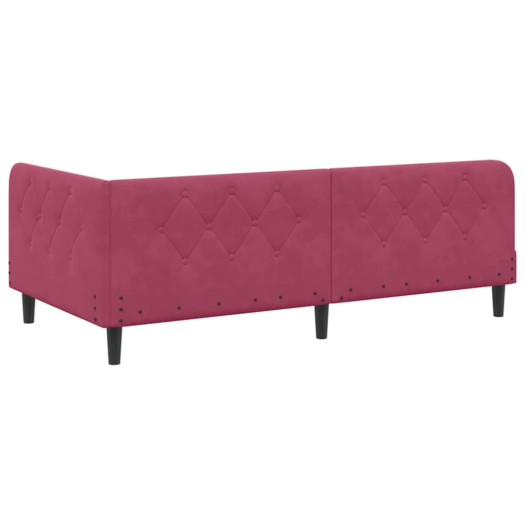 vidaXL Κρεβάτι Γωνίας Κόκκινο 90 x 200 cm Βελούδο