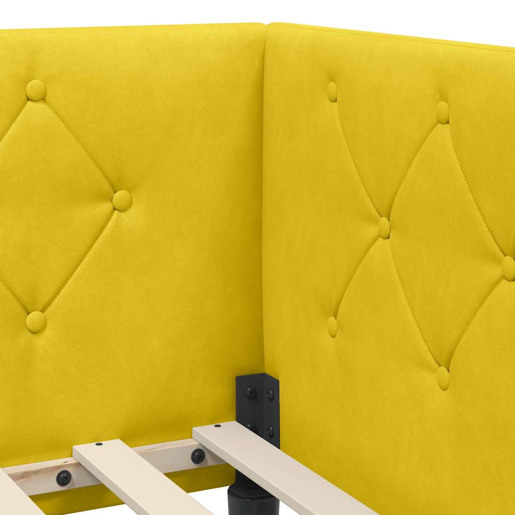 vidaXL Κρεβάτι Γωνίας Κίτρινο 90 x 200 cm Βελούδο