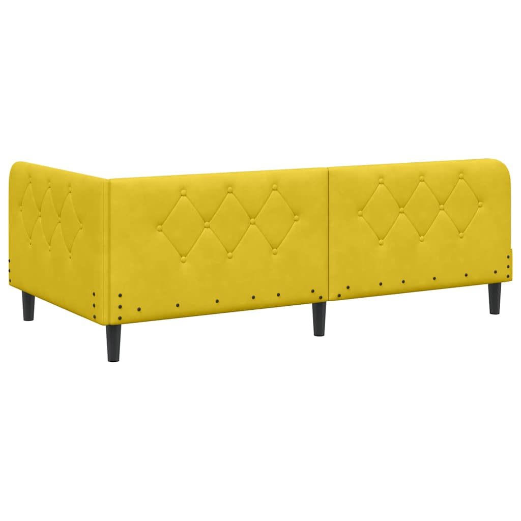vidaXL Κρεβάτι Γωνίας Κίτρινο 90 x 200 cm Βελούδο