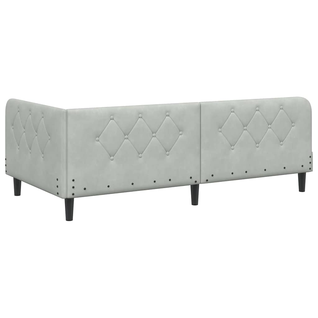 vidaXL Κρεβάτι Γωνίας Ανοιχτό γκρι 100 x 200 cm Βελούδο