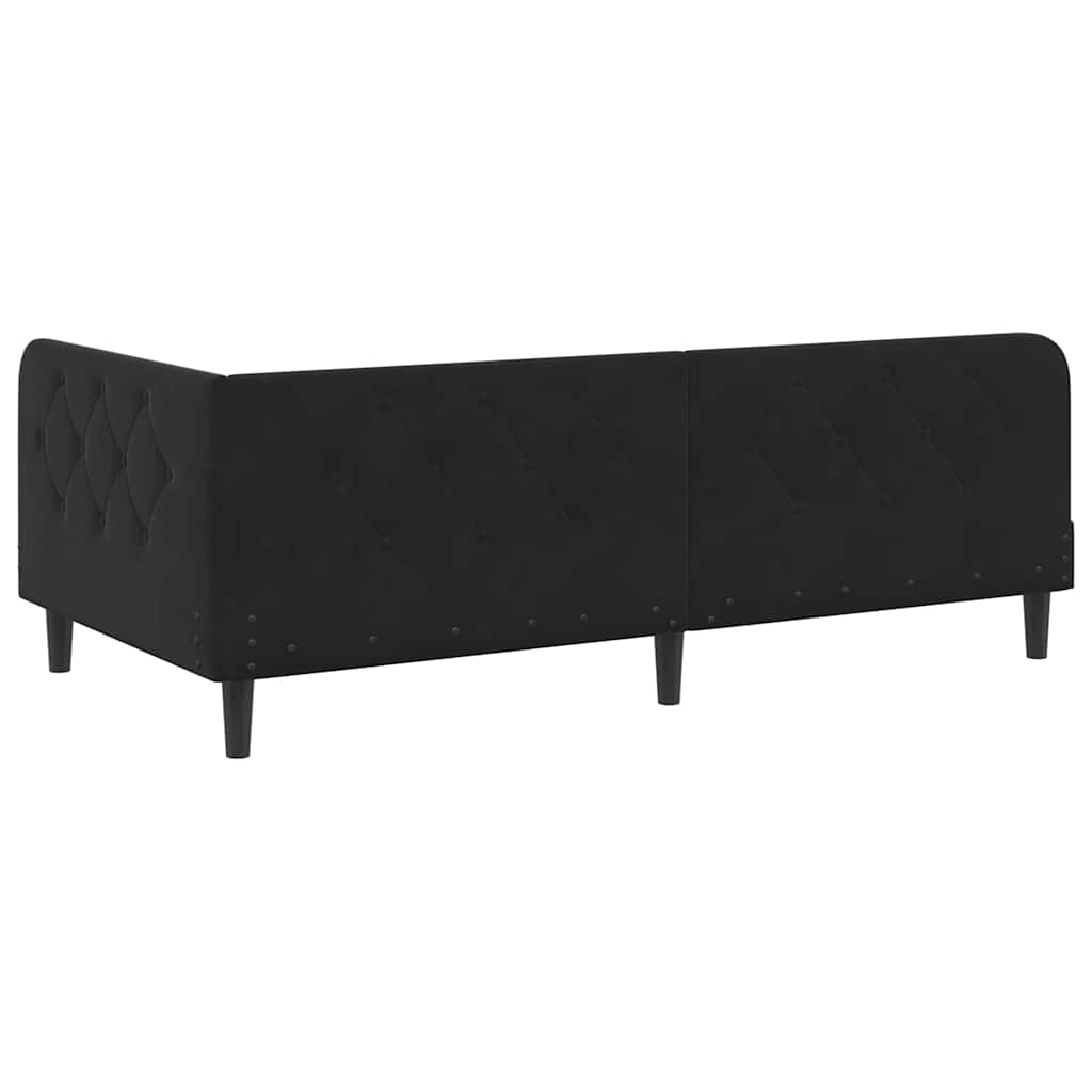 vidaXL Κρεβάτι Γωνίας Μαύρο 100 x 200 cm Βελούδο
