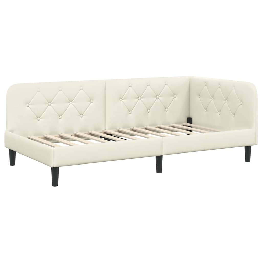 vidaXL Κρεβάτι Γωνίας Κρεμ 100 x 200 cm Βελούδο
