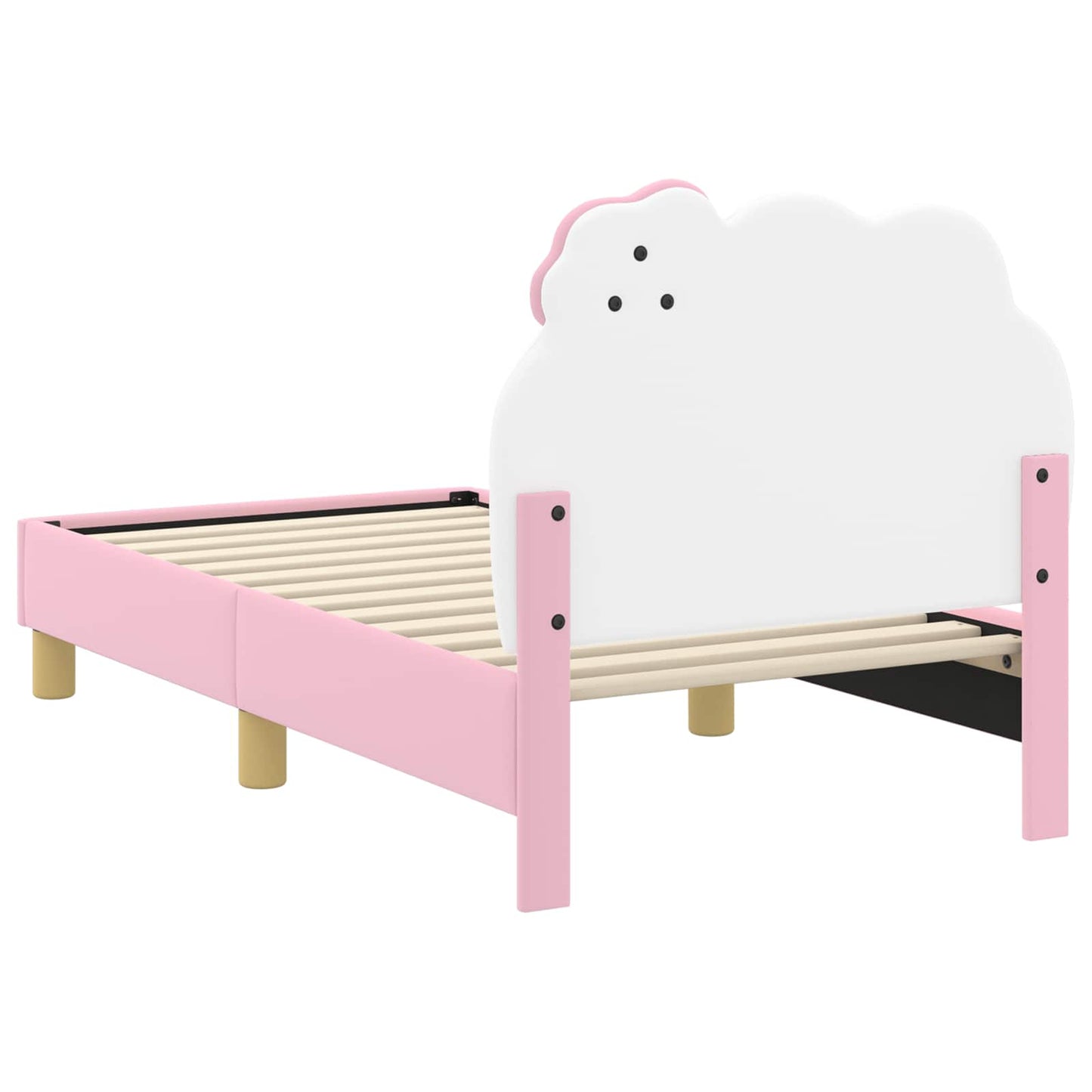 vidaXL Κρεβατική βάση για παιδιά με προσκέφαλο Ροζ 70 x 140 cm PU