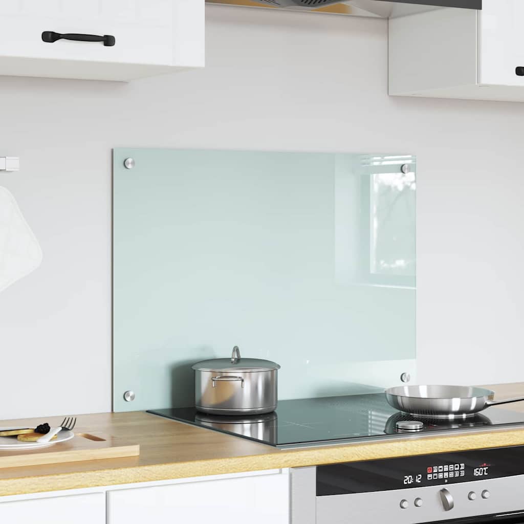 vidaXL Πίσω Πάνελ Κουζίνας Λευκό 70 x 50 x 0,8 εκ σκληρυμένο γυαλί