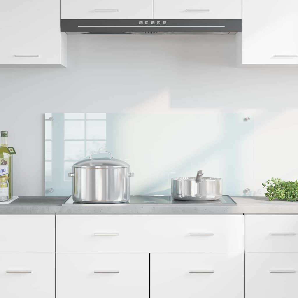 vidaXL Πίσω Πάνελ Κουζίνας Λευκό 100 x 40 x 0,8 εκ σκληρυμένο γυαλί