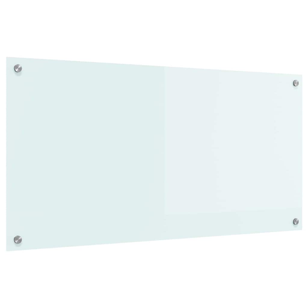 vidaXL Πίσω Πάνελ Κουζίνας Λευκό 100 x 50 x 0,8 εκ σκληρυμένο γυαλί
