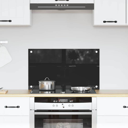 vidaXL Πίσω Πάνελ Κουζίνας Μαύρο 70 x 40 cm σκληρυμένο γυαλί