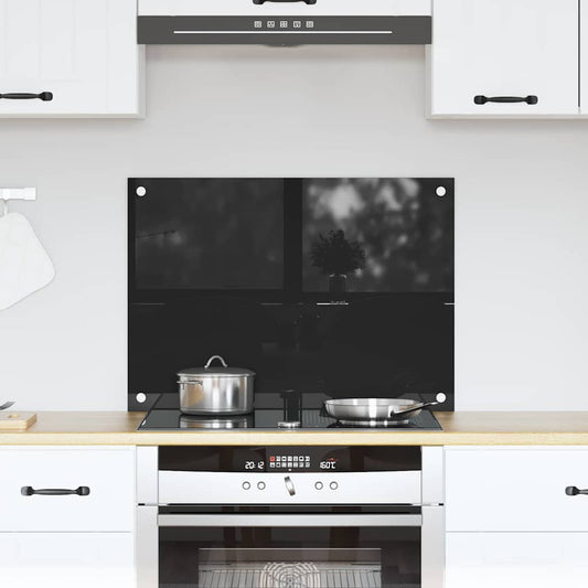 vidaXL Πίσω Πάνελ Κουζίνας Μαύρο 70 x 50 cm σκληρυμένο γυαλί
