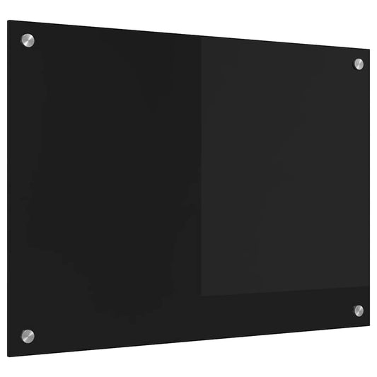 vidaXL Πίσω Πάνελ Κουζίνας Μαύρο 70 x 50 cm σκληρυμένο γυαλί