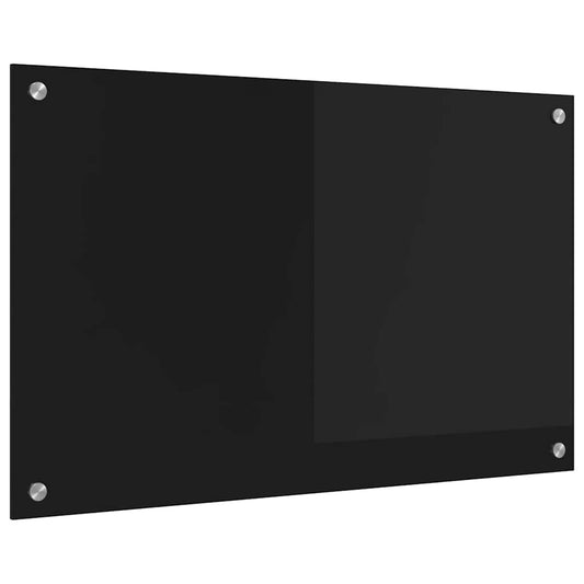 vidaXL Πίσω Πάνελ Κουζίνας Μαύρο 80 x 50 cm σκληρυμένο γυαλί