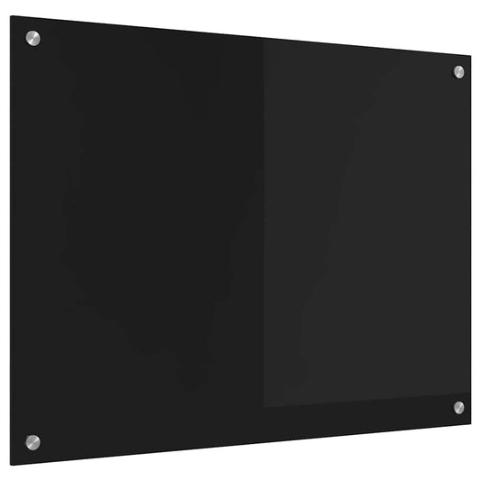 vidaXL Πλάτη κουζίνας Μαύρο 80 x 60 cm σκληρυμένο γυαλί